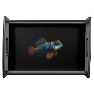Black 4 Luxe serving tray, Mandarin Dragonet Tray