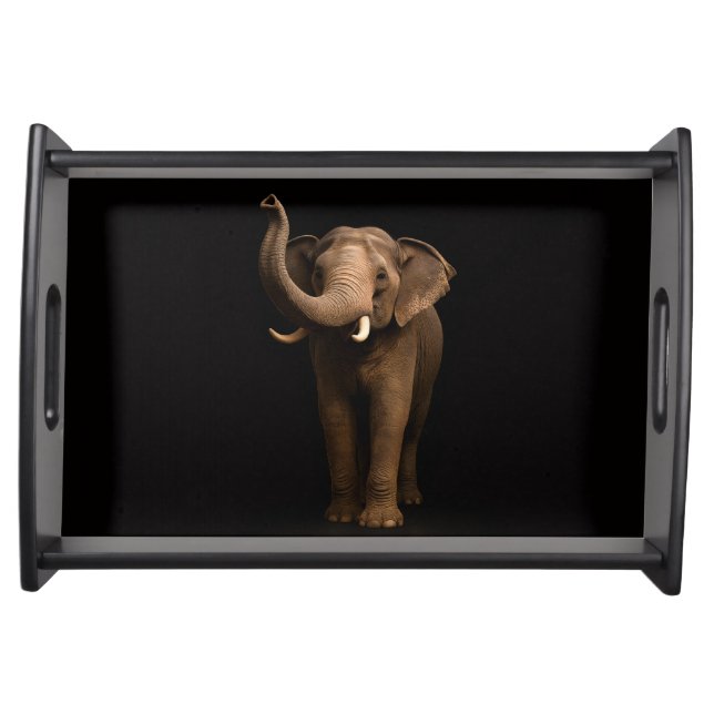 Black 4 Luxe serving tray, Mighty Elephant Serving Tray (Front)