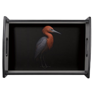 Black 4 Luxe serving tray, Reddish Egret Tray