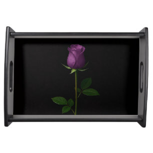 Black 4 Luxe serving tray, Royal Violet Rose Tray
