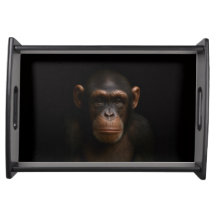 Black 4 Luxe serving tray, Serene Chimpanzee