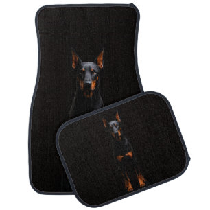Black 4 Luxe Set of car mats, Guardian Doberman Floor Mat