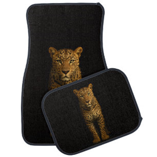 Black 4 Luxe Set of car mats, Majestic Leopard Floor Mat