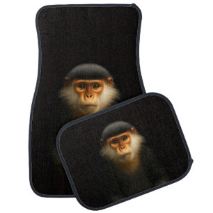 Black 4 Luxe Set of car mats, Red Douc Langur Car Floor Mat