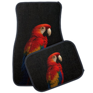 Black 4 Luxe Set of car mats, Scarlet Parrot Car Floor Mat