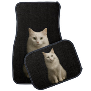 Black 4 Luxe Set of car mats, Turkish Angora Cat Car Floor Mat