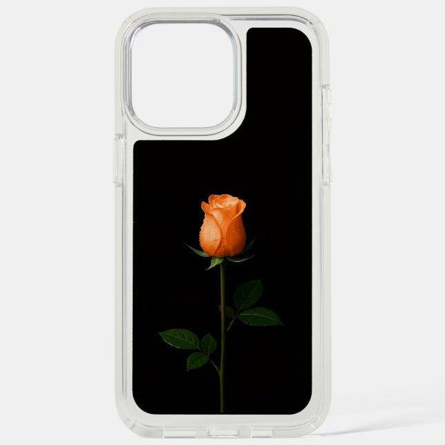 Black 4 Luxe, Sunset Orange Rose iPhone 15 Pro Speck iPhone Case (Front)