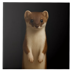 Black 4 Luxe Tile with Elegant Weasel