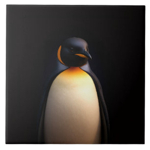 Black 4 Luxe Tile with Emperor Penguin