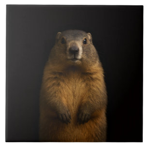 Black 4 Luxe Tile with Fluffy Marmot