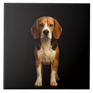 Black 4 Luxe Tile with Kind Beagle