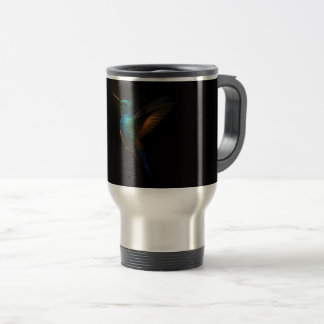 Black 4 Luxe Travel Mug with Hummingbird Flying