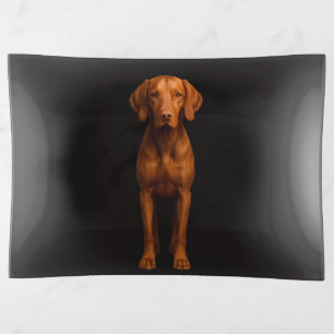 Black 4 Luxe trinket tray, Agile Vizsla Dog Tray