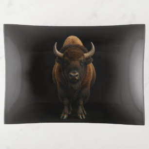 Black 4 Luxe trinket tray, American Bison Tray