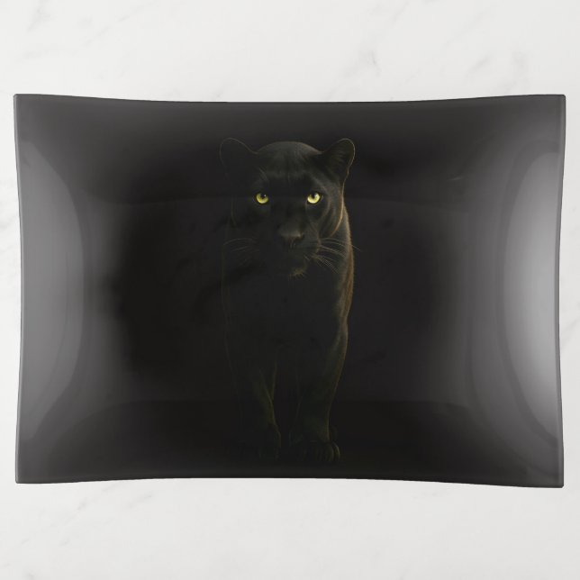Black 4 Luxe trinket tray, Black Panther Trinket Tray (Front)