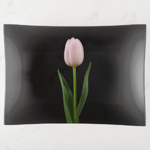 Black 4 Luxe trinket tray, Blush Pink Tulip Trinket Tray