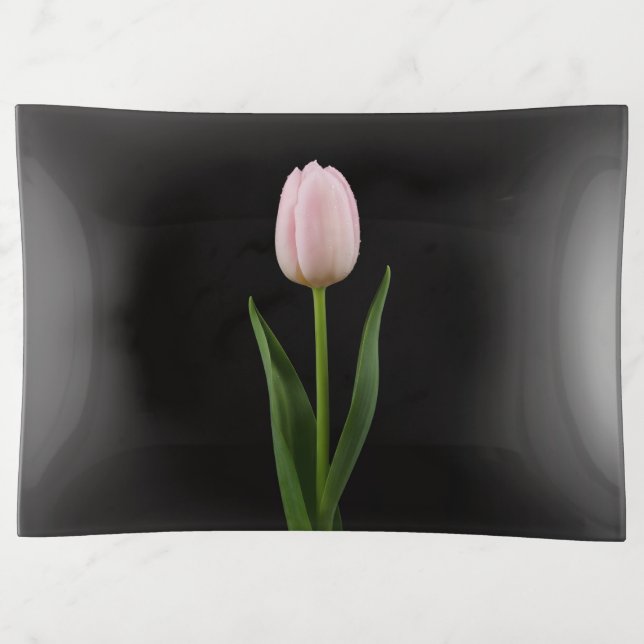 Black 4 Luxe trinket tray, Blush Pink Tulip Trinket Tray (Front)
