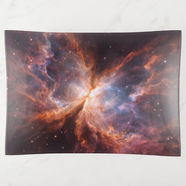 Black 4 Luxe trinket tray, Butterfly Nebula Trinket Tray (Front)