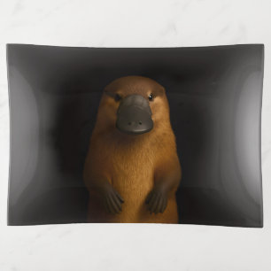Black 4 Luxe trinket tray, Elegant Platypus Tray
