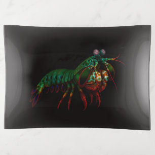 Black 4 Luxe trinket tray, Mantis Shrimp Tray