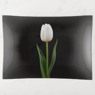 Black 4 Luxe trinket tray, Pearl White Tulip Trinket Tray