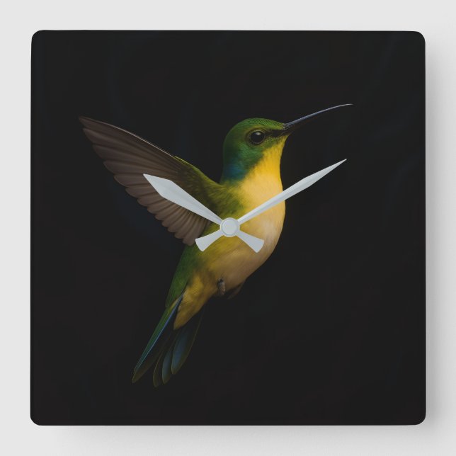Black 4 Luxe Wall Clock with Flying Bird (Front)