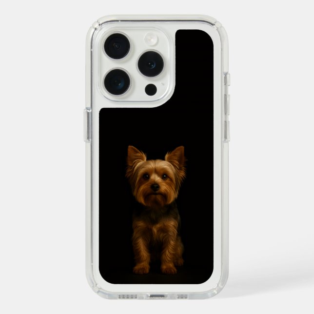 Black 4 Luxe, Yorkshire Terrier iPhone 15 Pro Speck iPhone Case (Front (White Titanium))