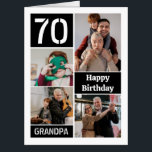 Black 4 Photo Collage Happy Birthday Grandpa Big Card<br><div class="desc">Wish grandpa a happy birthday with this jumbo photo collage birthday card to which you can add 4 photos of the grand kids and other family members,  and grandpas age in big white letters against a black background.</div>