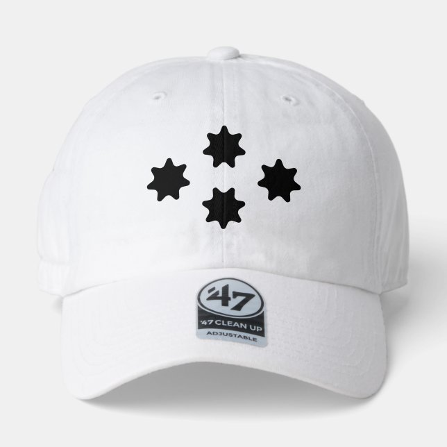 black 4 star graphic Hat (Front)