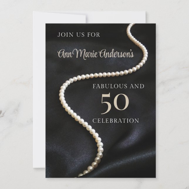 Black 50 and Fabulous Invitation (Front)