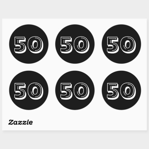 Black 50Th Birthday - 50 Years Bday Stickers | Zazzle
