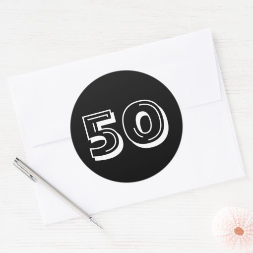 Black 50Th Birthday - 50 Years Bday Stickers | Zazzle
