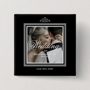 Black 50th wedding anniversary button