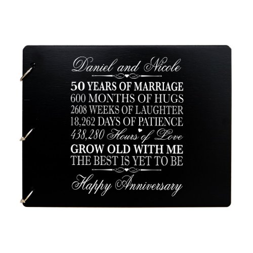Black 50th Wedding Anniversary Guest Book