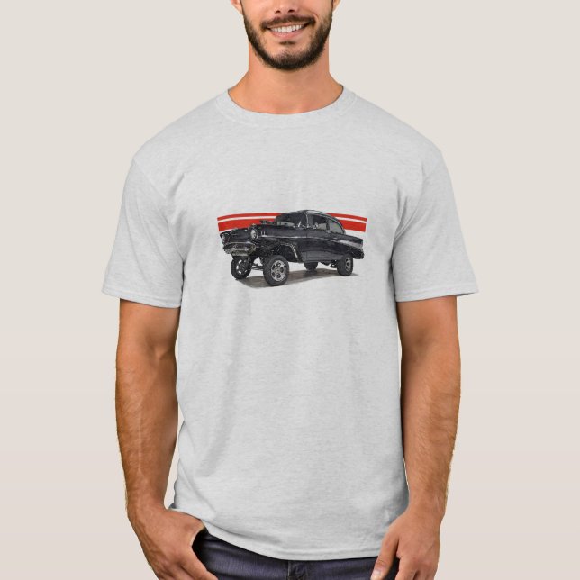 Black '57 Bel Aire post gasser T-Shirt (Front)