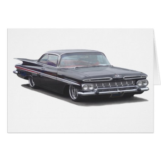 Black '59 Chevy Impala Cards (Front Horizontal)