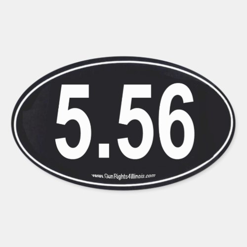Black 556 Marathon Type Oval sticker