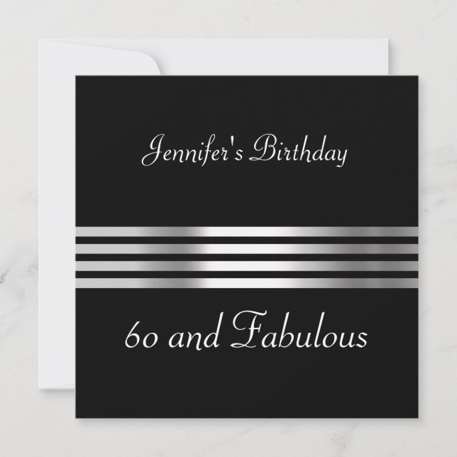 Black 60th Birthday Party Invitation (Front)