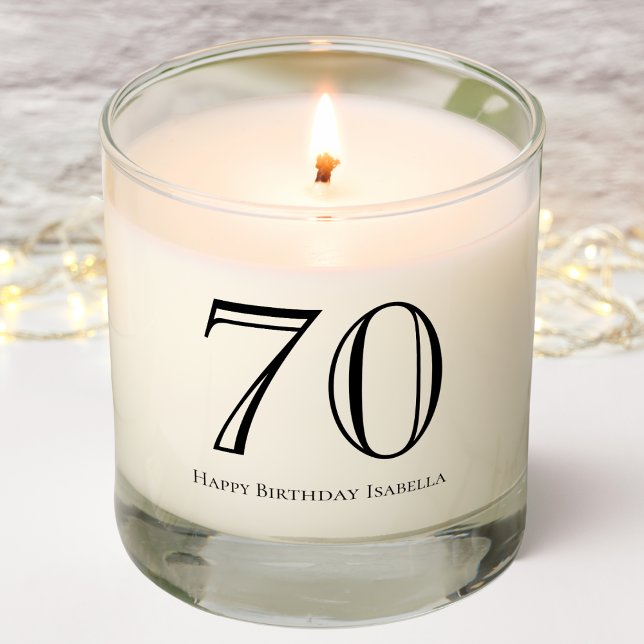 Black | 70th Birthday | Scented Jar Candle (Creator Uploaded)