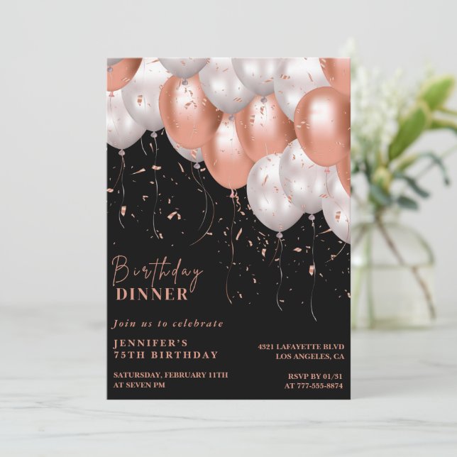 black-75th-birthday-invitations-rose-gold-pink-zazzle for Free Printable 75th Birthday Invitations Black 75th birthday invitations Rose gold Pink | Zazzle for Free Printable 75th Birthday Invitations
