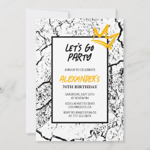 Black 76th birthday invitation Men Hip Hop modern
