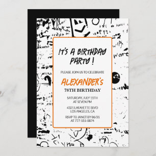 Black 78th birthday invitations Men Graffiti 