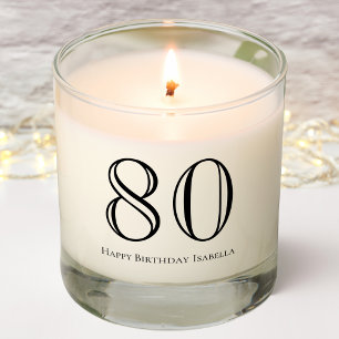Black 80th Birthday Scented Jar Candle