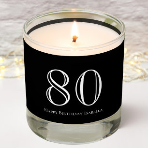 Black 80th Birthday Scented Jar Candle