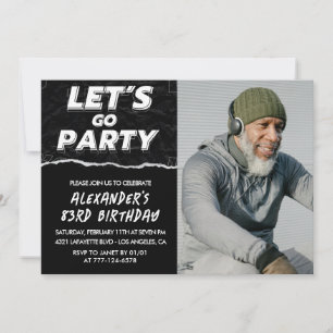 Black 83rd birthday invitations Men Photo