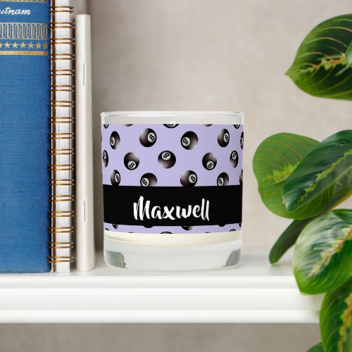 Black 8 ball pattern scented candle