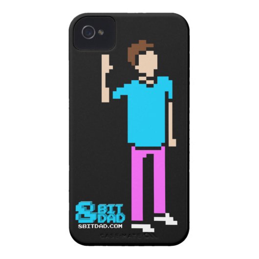 Black 8-bit T&C iPhone 4 Case (Back)