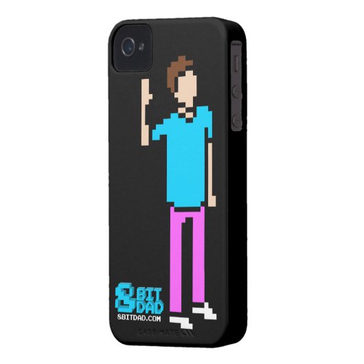 Black 8-bit T&C iPhone 4 Case (Back Left)