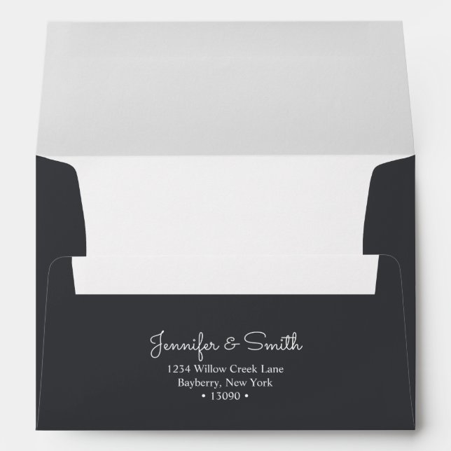 Black  A7 Envelope minimalist & in inviting tone (Back (Bottom))