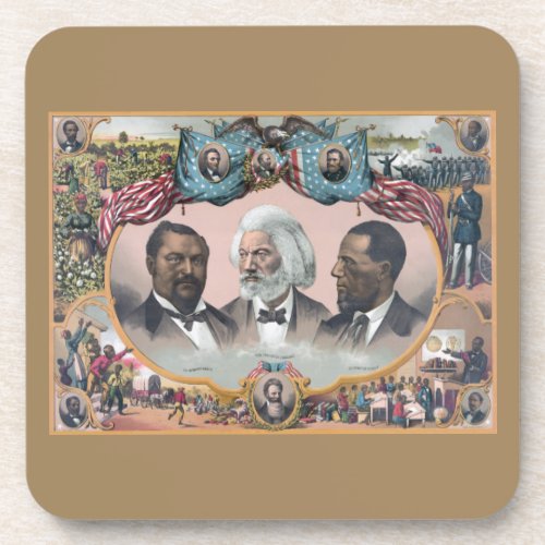 Black Abolitionist Heroes Bailey Douglass Beverage Coaster